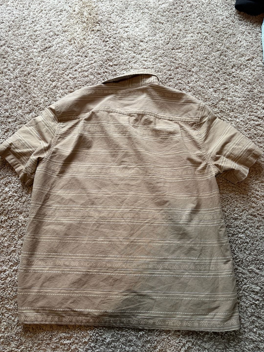 Quiksilver Short Sleeve Button Down Shirt Size M Brown Striped 3