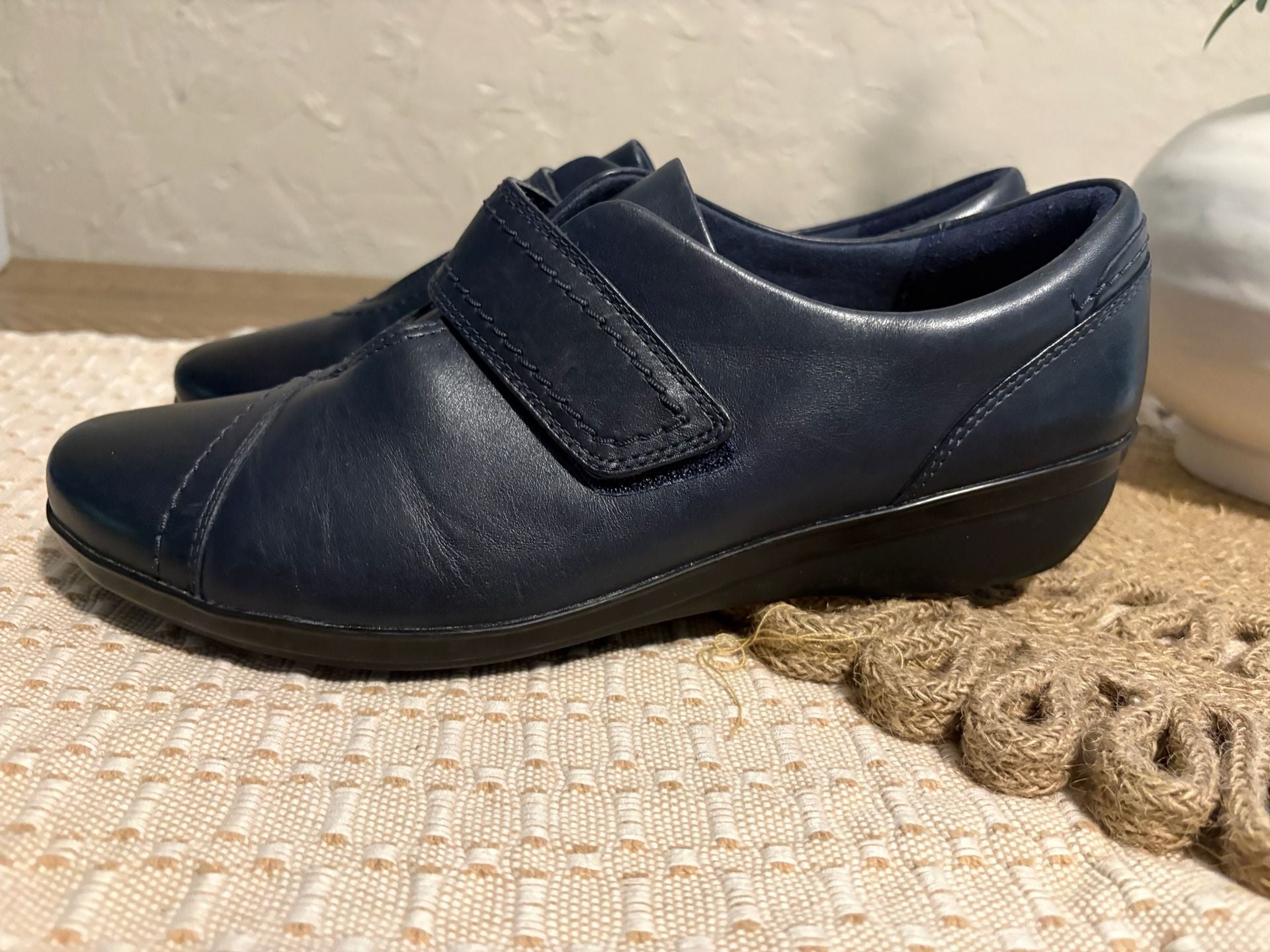 Clarks Everlay Dixey Blackish blue Leather Comfort Shoe 9