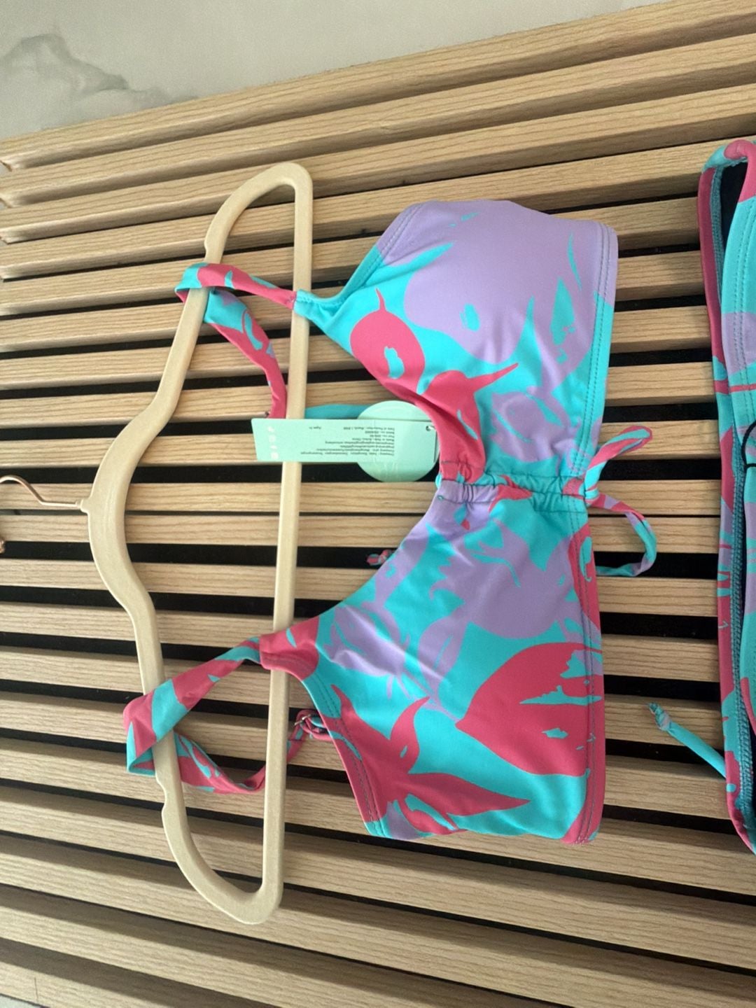 Zaful Floral Bikini Set Size Small Blue Pink 2