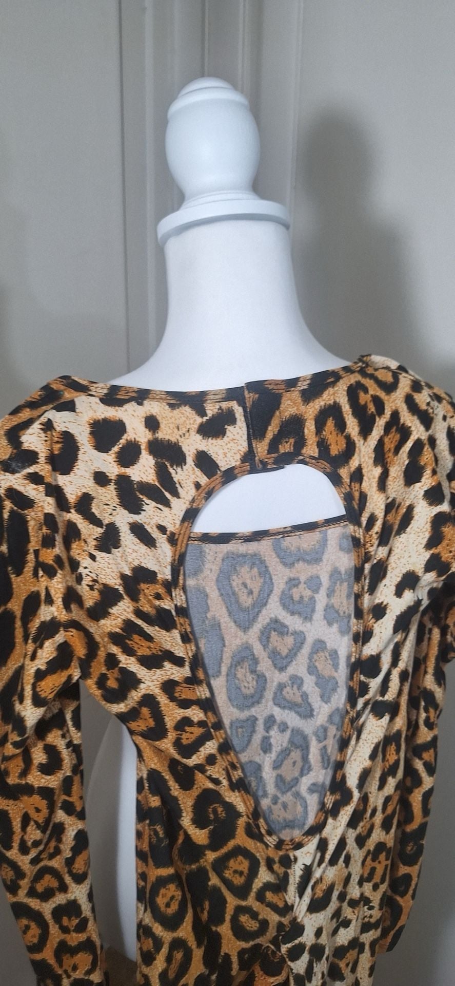 Leopard Print Long Sleeve Jumpsuit With Attached Tail 9