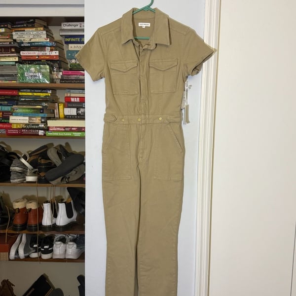 Good American Fit For Success Jumpsuit Size 2 Postal Khaki NWT