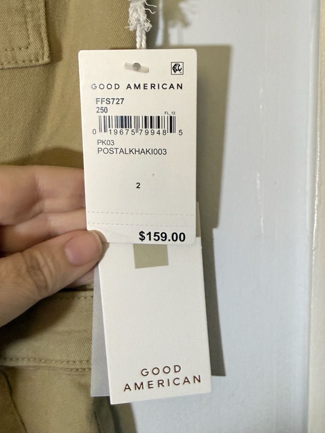 Good American Fit For Success Jumpsuit Size 2 Postal Khaki NWT 6