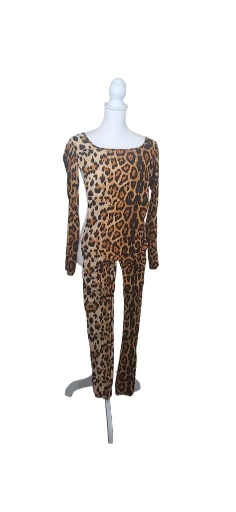 Leopard Print Long Sleeve Jumpsuit With Attached Tail 3