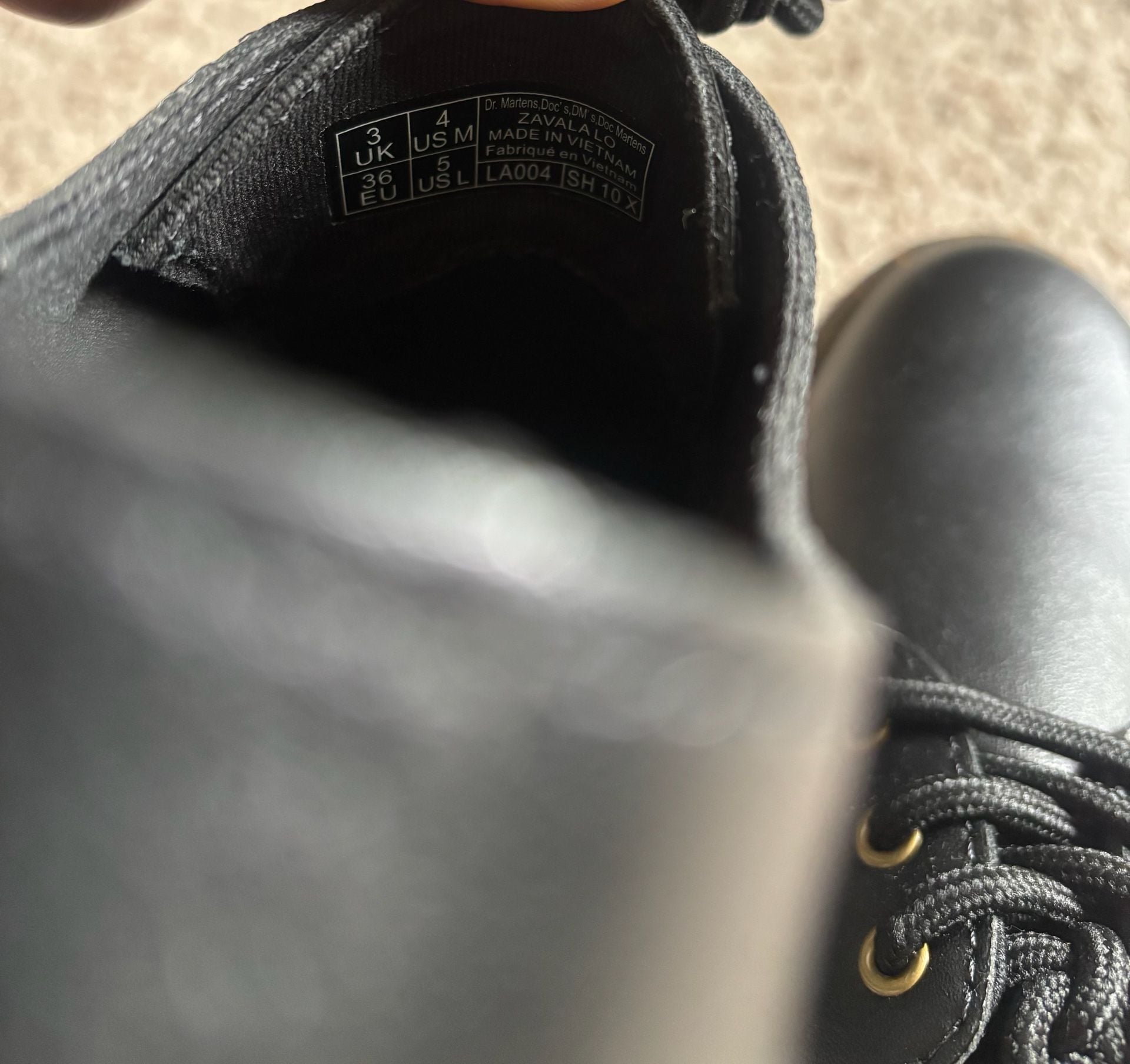 Dr. Martens Zavala Black 3-Eye Oxford Shoes UK 3 / US M 4 / US L 5 7