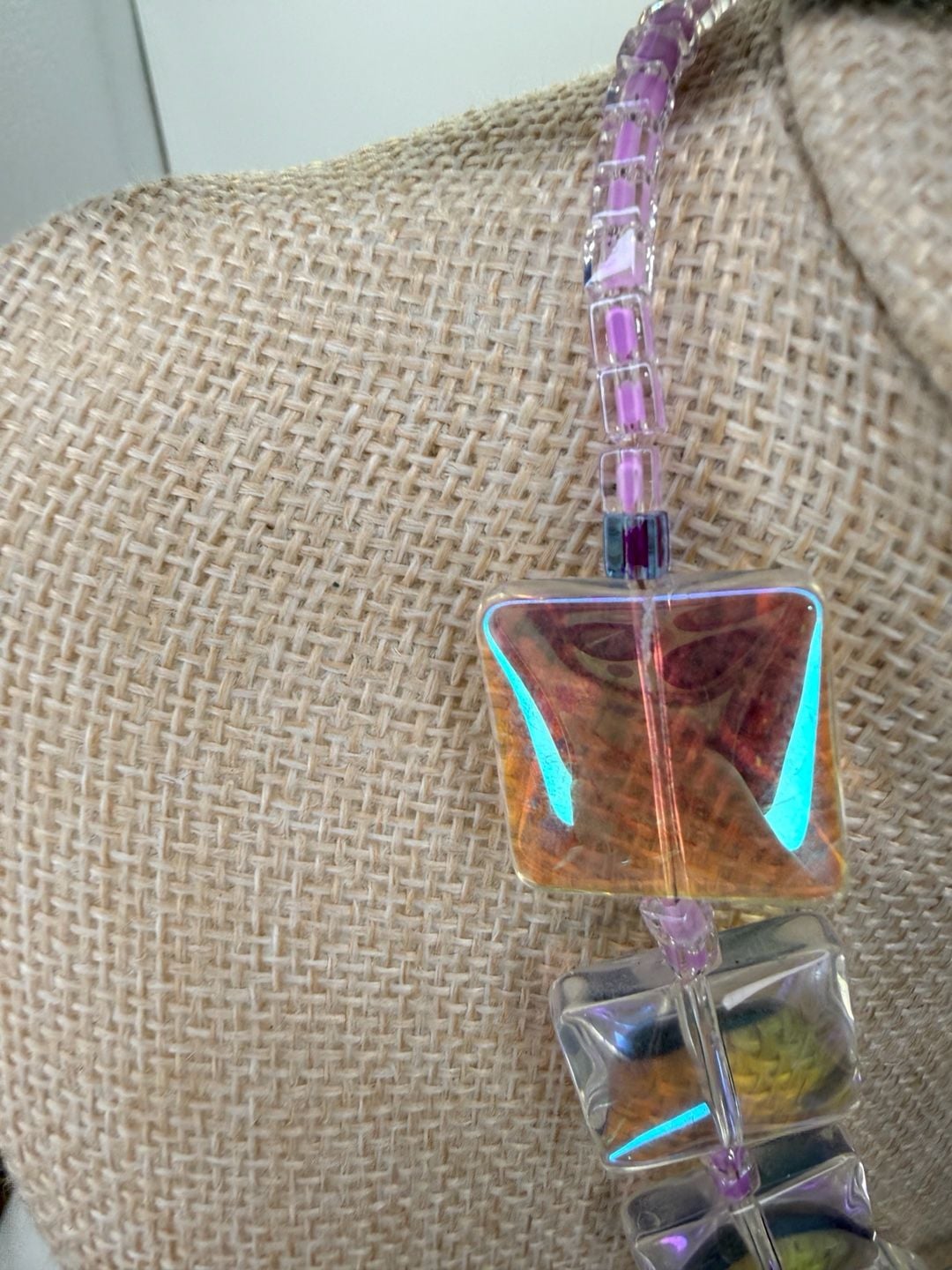 Handmade Aurora Crystal Glass Beaded Necklace 16 Inch 4