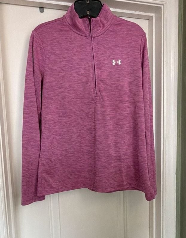 Under Armour Women's Tech Twist 1/2 Zip Long Sleeve Pullover Shirt Pink 3