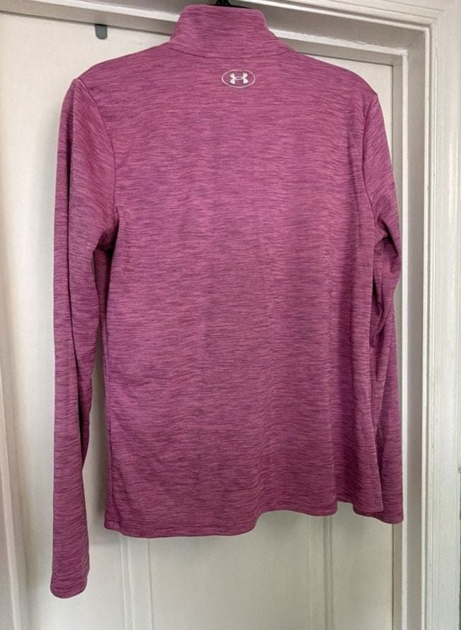 Under Armour Women's Tech Twist 1/2 Zip Long Sleeve Pullover Shirt Pink 6