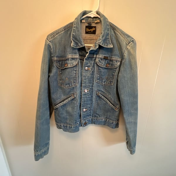 Wrangler Vintage Denim Jacket Size 36 Blue Trucker Jacket