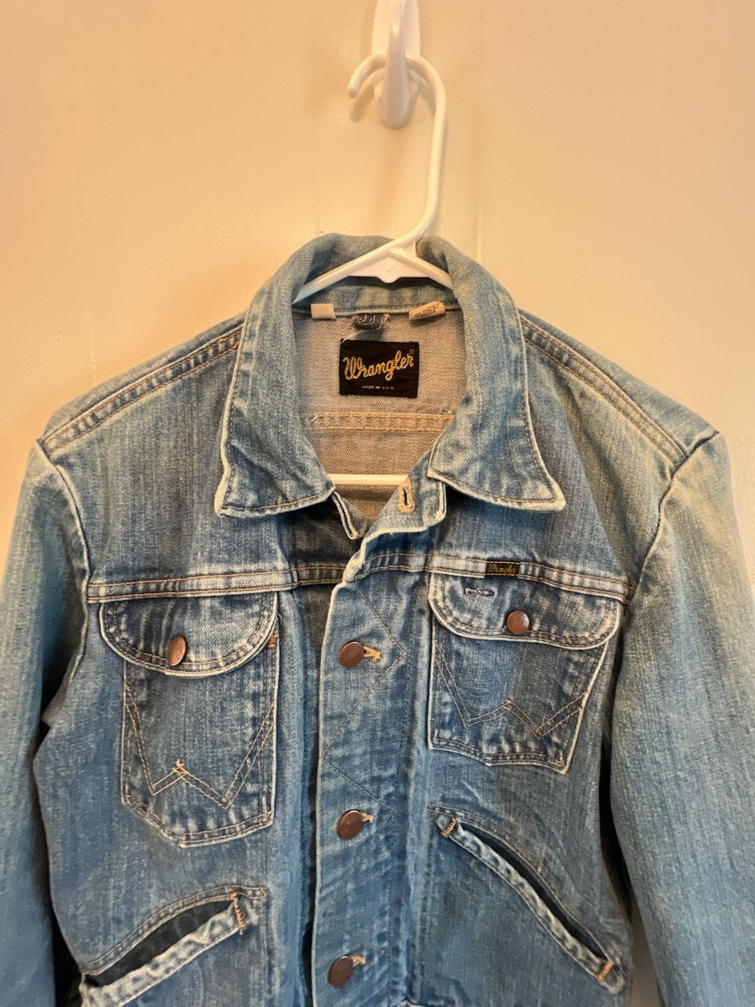 Wrangler Vintage Denim Jacket Size 36 Blue Trucker Jacket 3