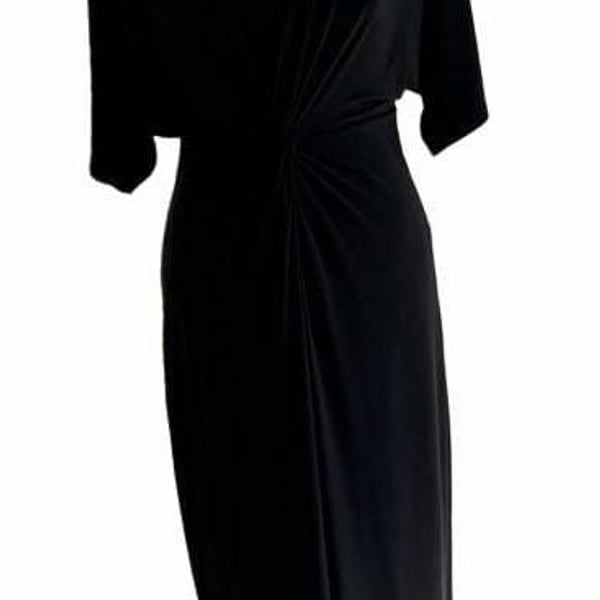 Express Black Twist Front Midi Dress Size S