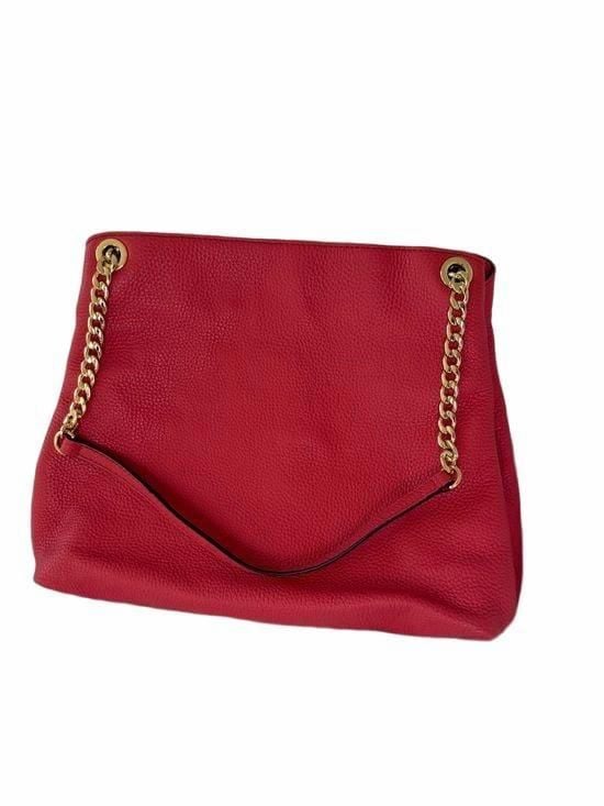 Authentic Michael Kors red leather shoulder bag true statement piece. 9