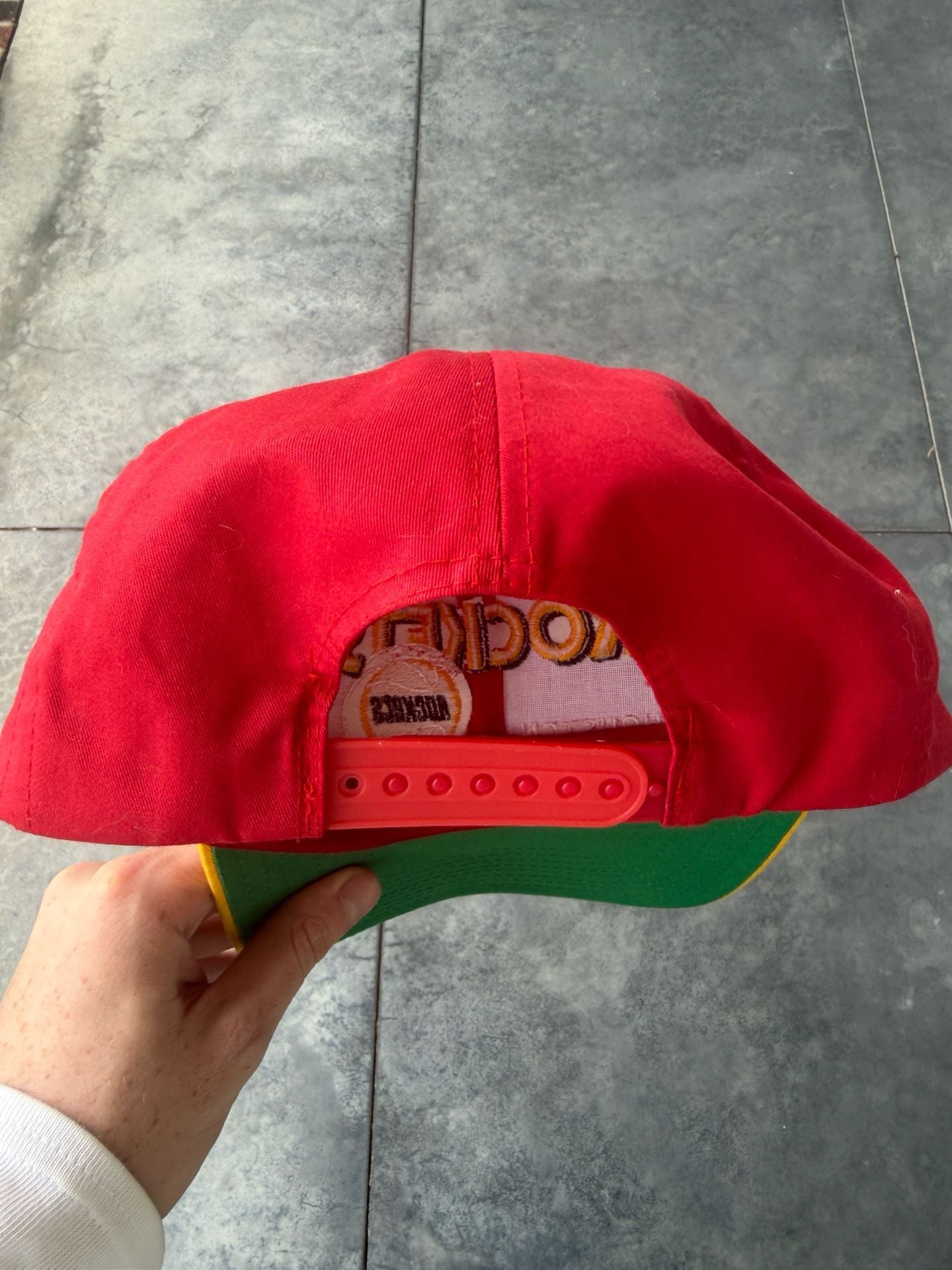 Twins Houston Rockets Snapback Hat One Size Red Yellow NBA Vintage 4