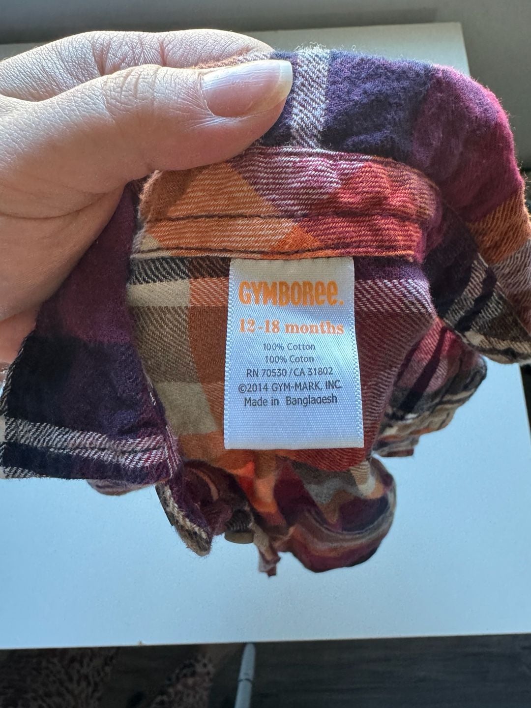Gymboree Plaid Flannel Shirt Size 12-18 Months 3