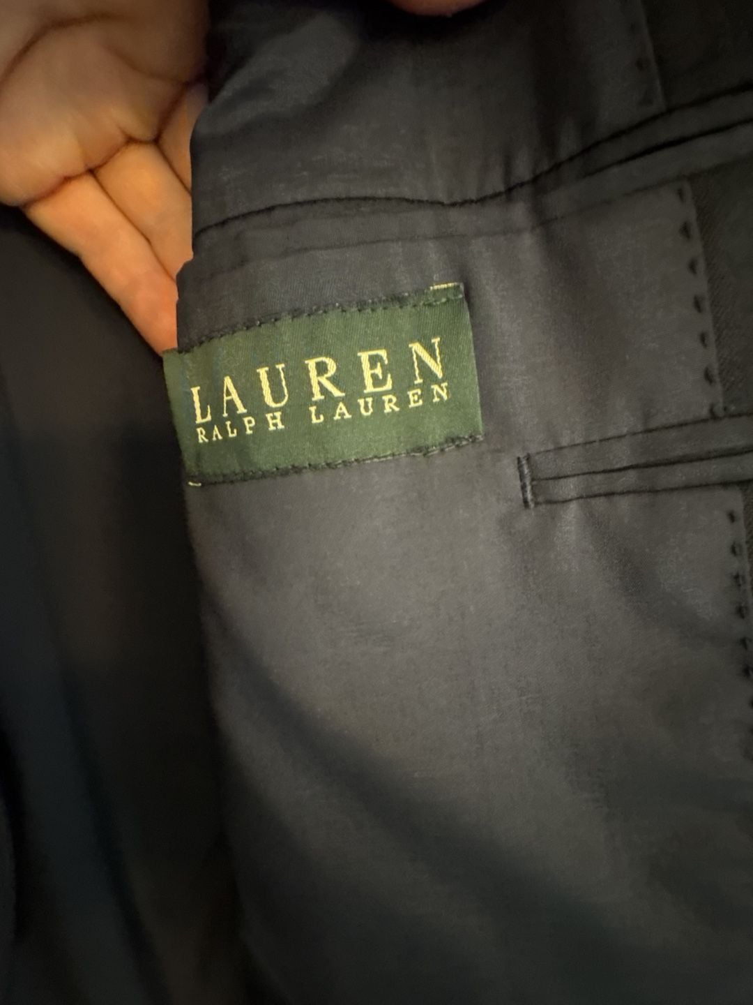 Lauren Ralph Lauren Suit Jacket Size 42 R Navy Wool 3