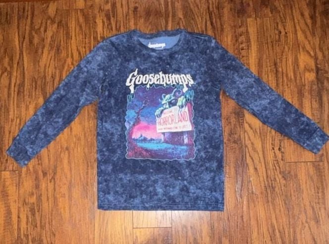 Goosebumps Welcome To Horrorland Long Sleeve Shirt Size 14 Blue Youth 2