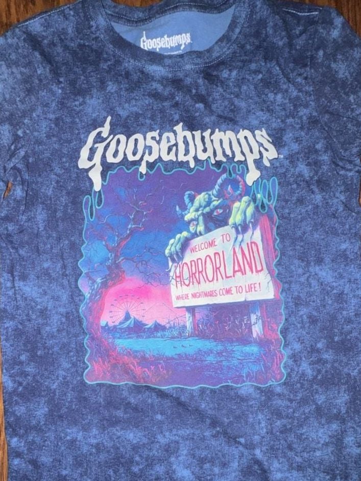 Goosebumps Welcome To Horrorland Long Sleeve Shirt Size 14 Blue Youth 3
