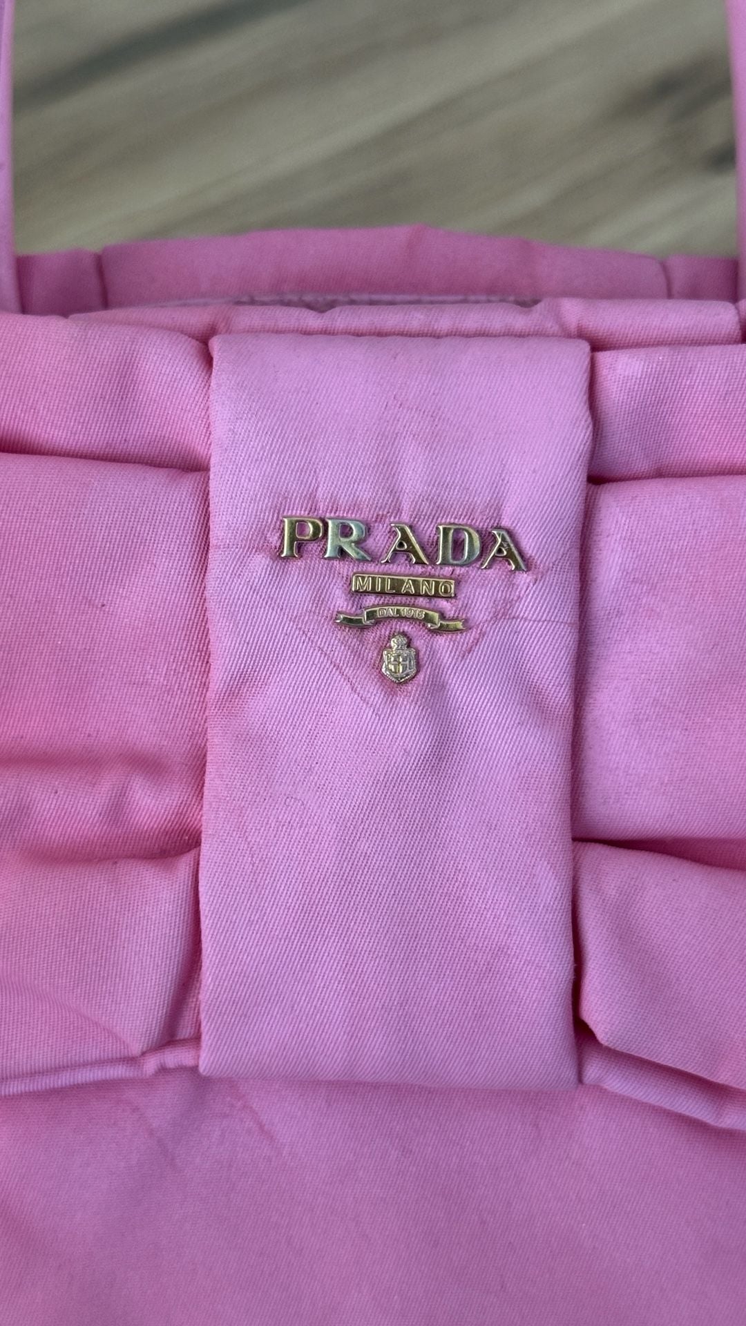 Prada Tessuto Nylon Bow Tote Bag Pink 3