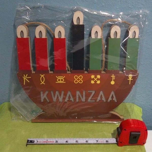 Kwanzaa Kinara LED Lighted Wooden Decoration