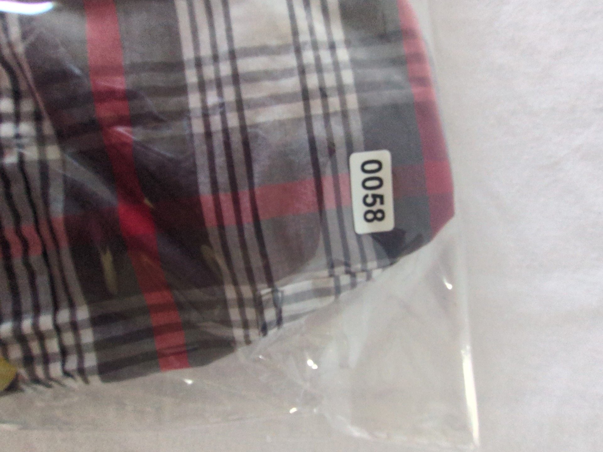 Faded Glory Short Sleeve Plaid Button-Up Shirt Red Gray 11