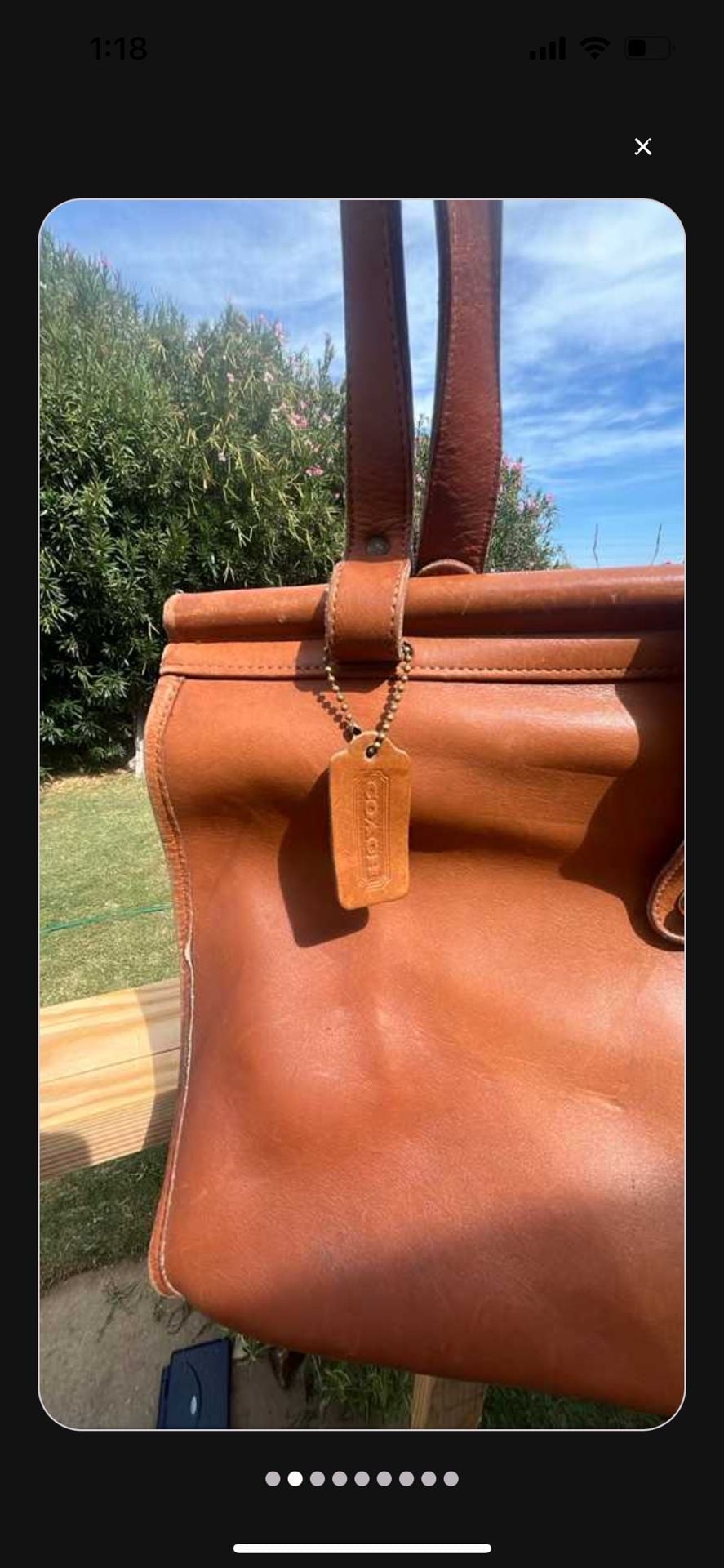 Vintage Coach Weston Shopper Tote Bag British Tan Leather 8