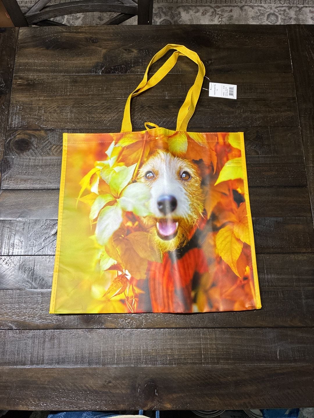 Kohl's Large Reusable Tote Bag Dog Autumn Leaves 2