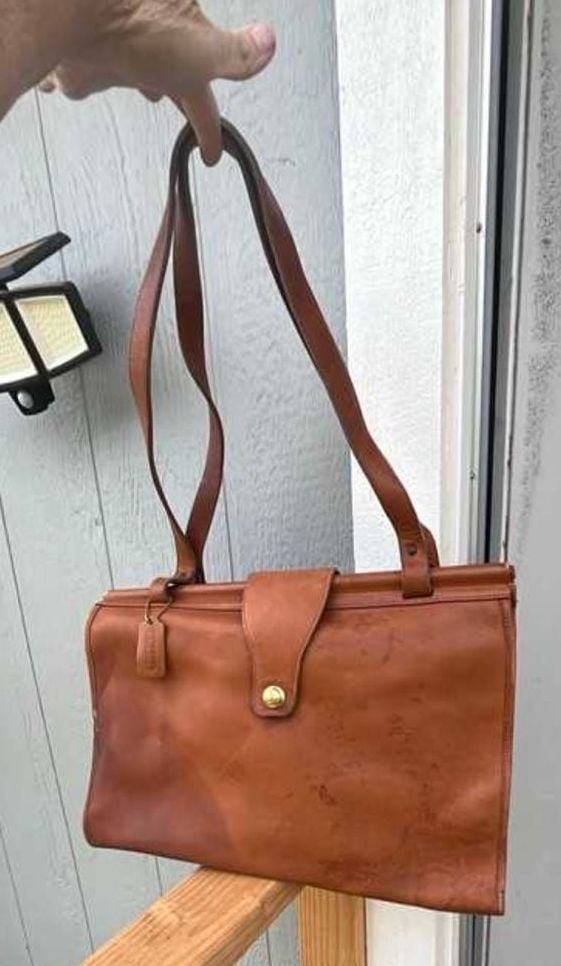 Vintage Coach Weston Shopper Tote Bag British Tan Leather 7