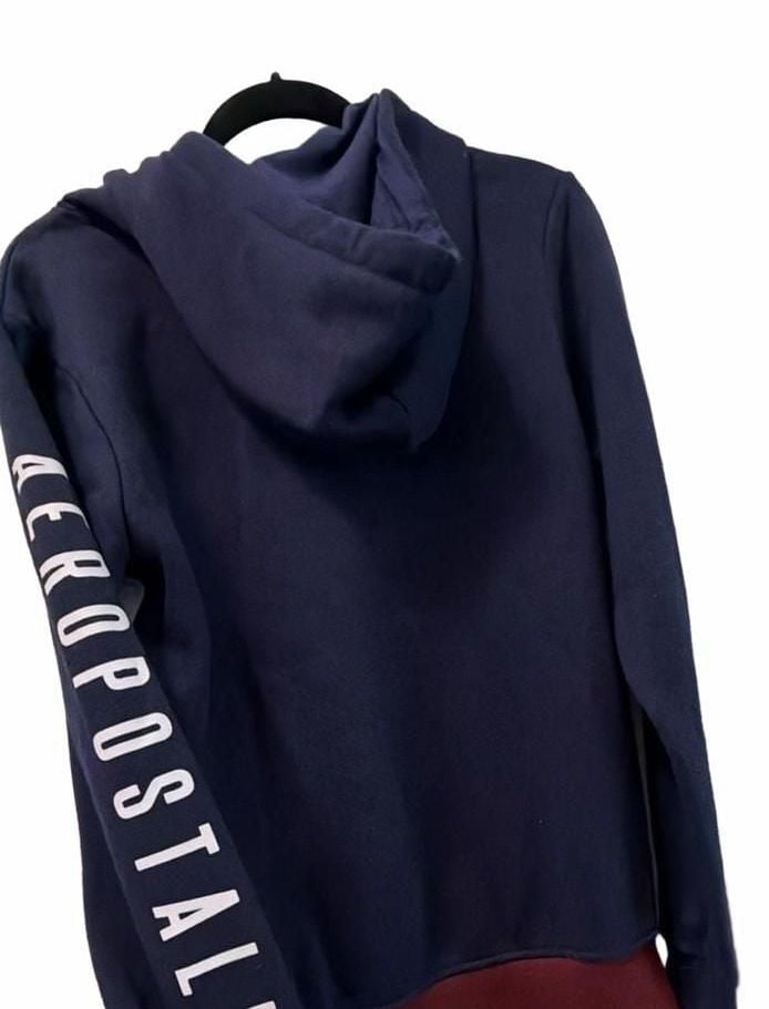 Aeropostale Colorblock Hoodie Size S Navy Maroon White 7