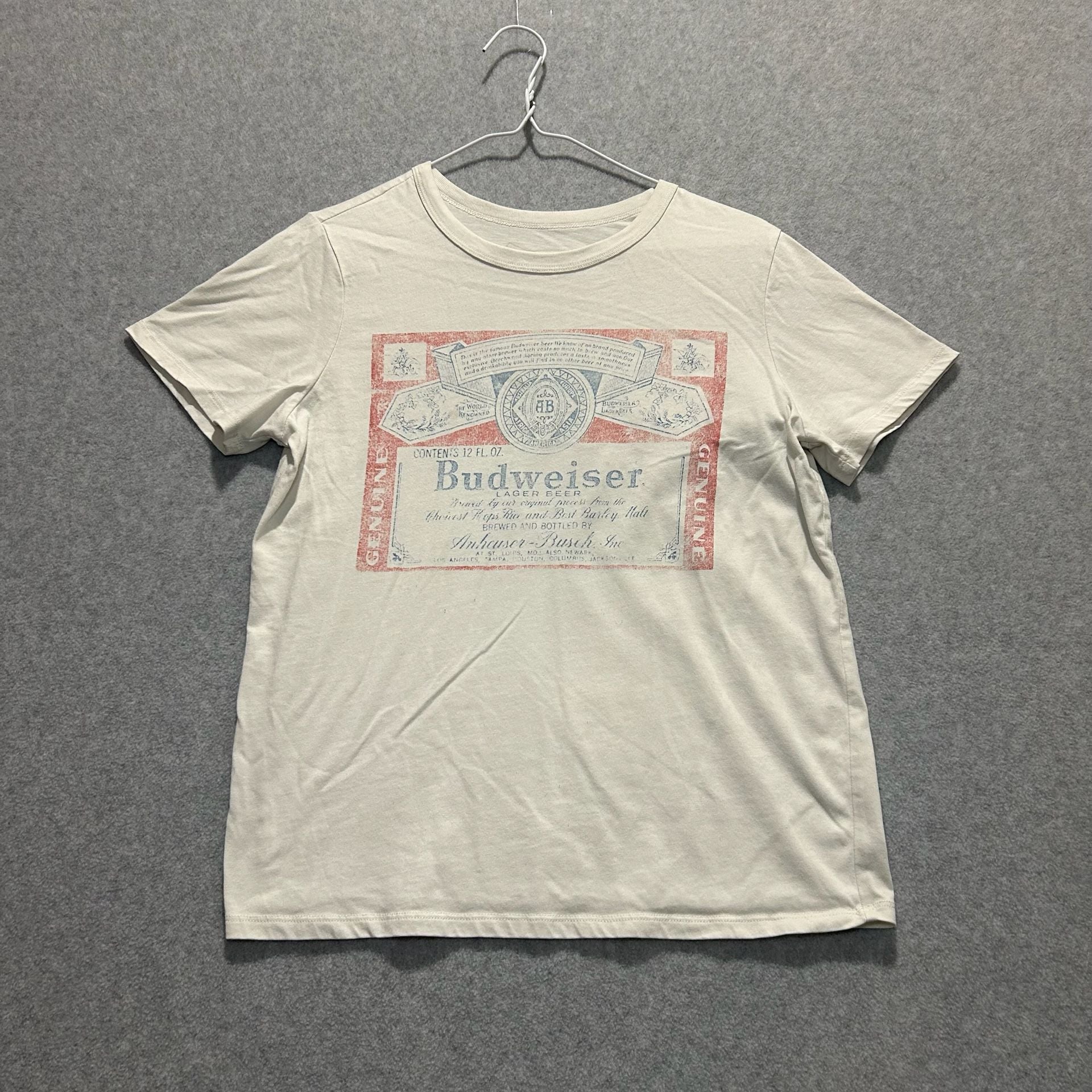 Vintage Budweiser Beer Logo Graphic T-Shirt Size S 2