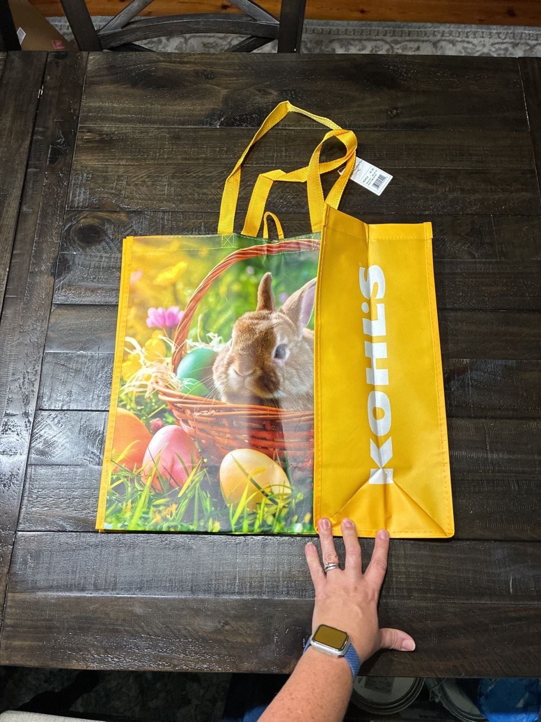 Kohl's Easter Bunny Basket Large Reusable Tote Bag 3