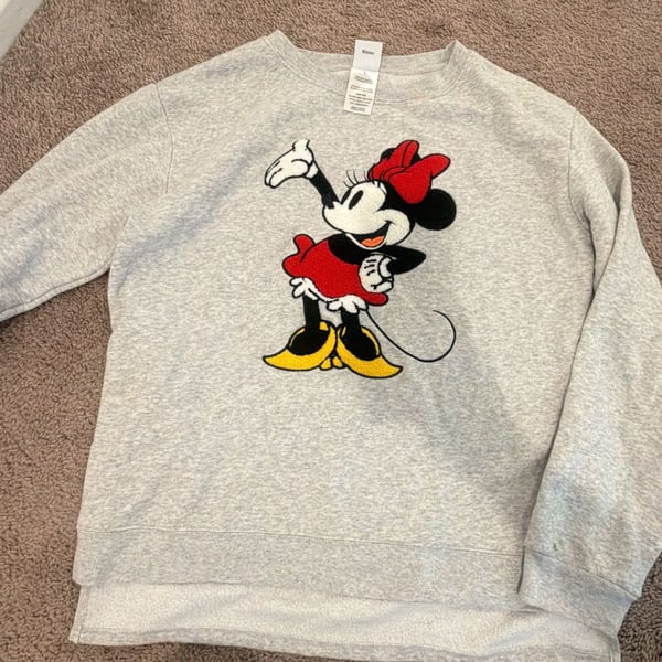 Disney Minnie Mouse Sweatshirt Size L Grey
