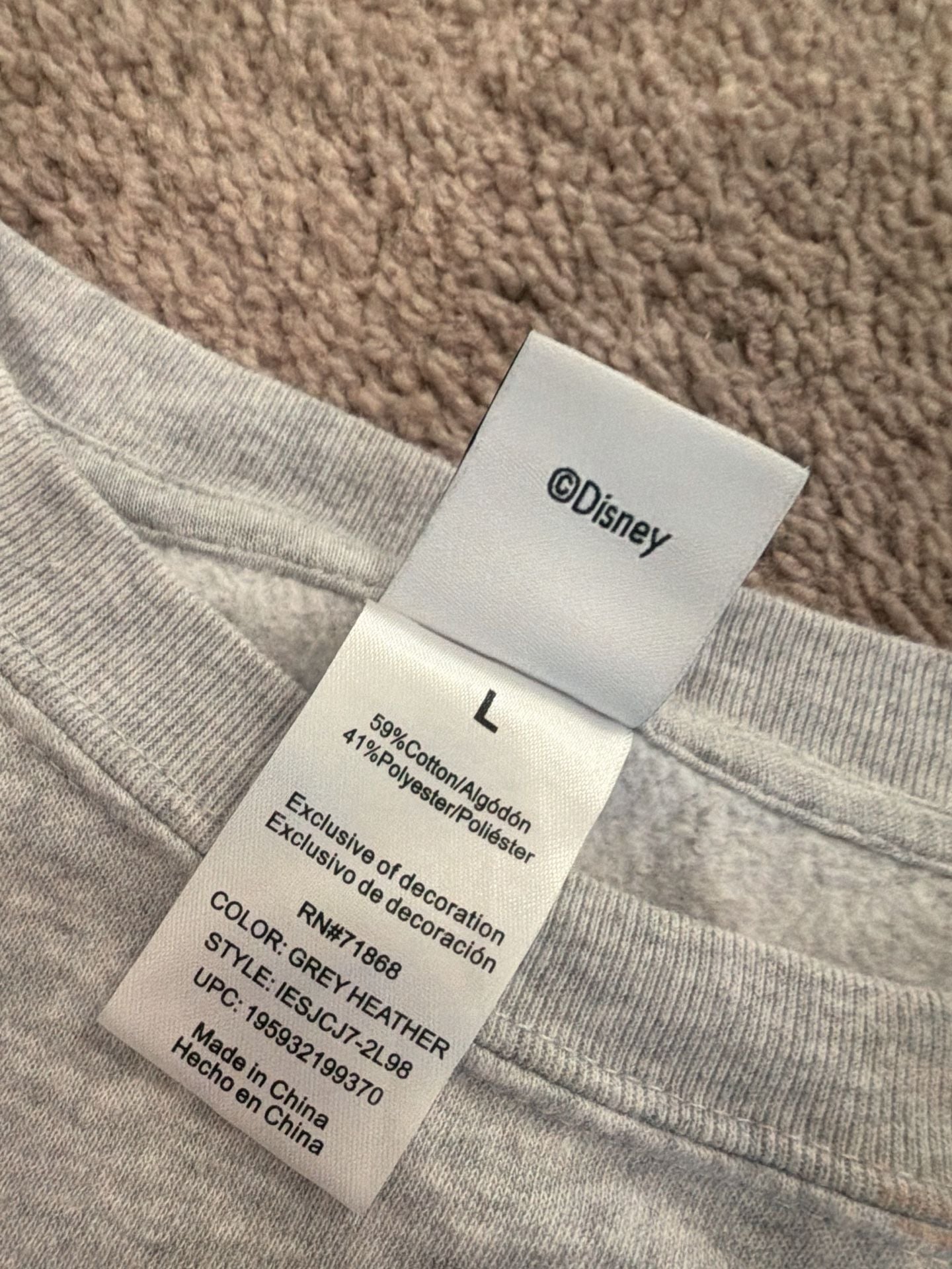 Disney Minnie Mouse Sweatshirt Size L Grey 3