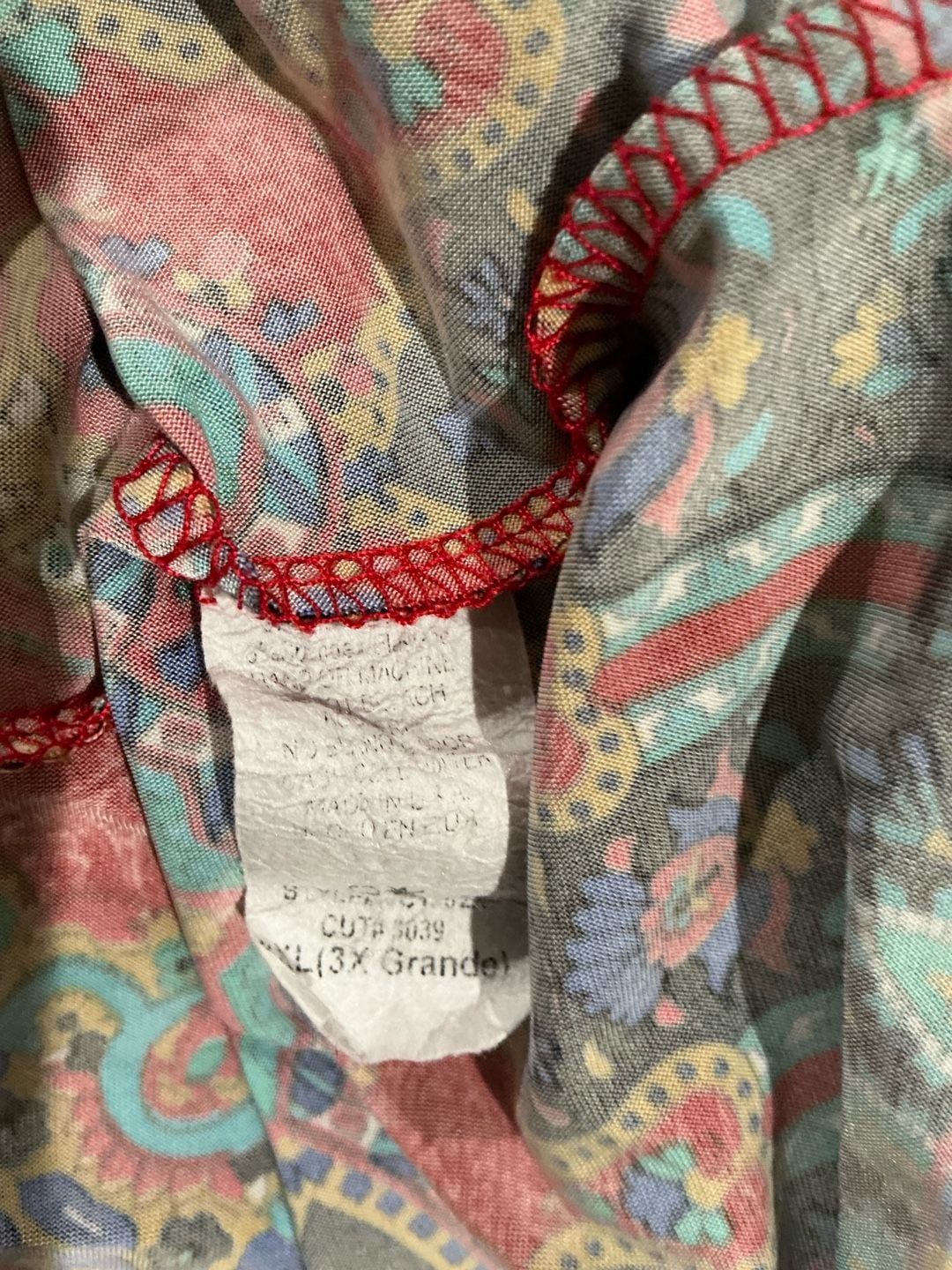 Madison Dress Size XL 3X Grande Red Paisley Boho Bell Sleeve 4
