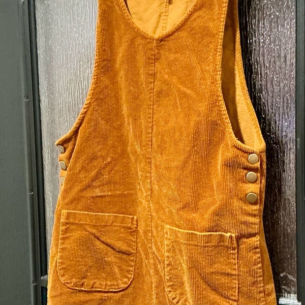 Rylee + Cru Corduroy Pinafore Dress Size S Mustard Yellow