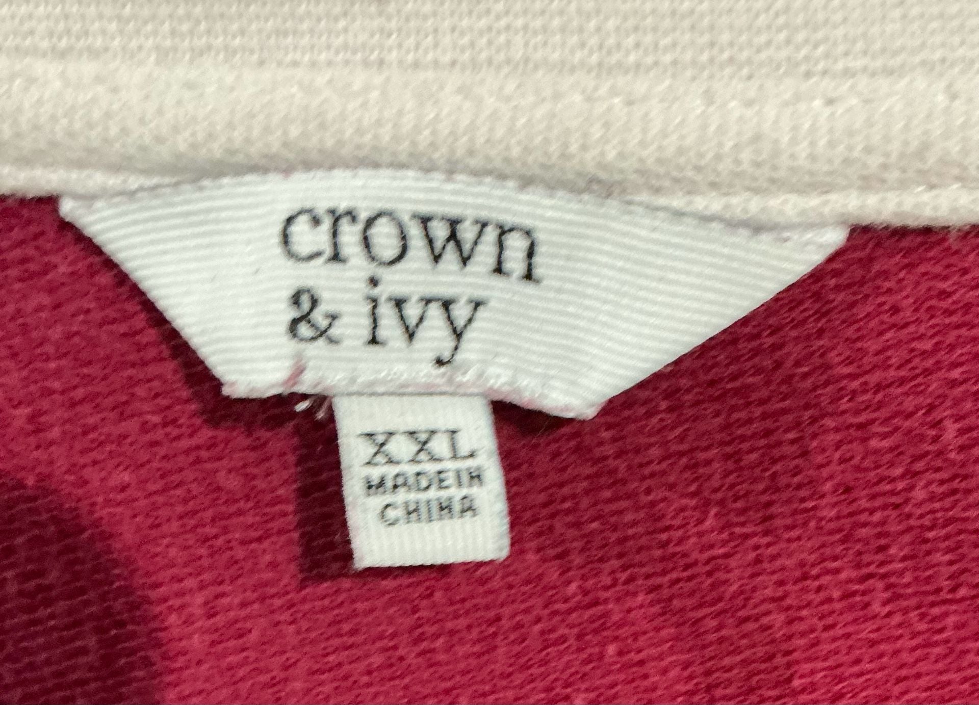 Crown & Ivy Football Saturdays Sweatshirt Size XXL Red White Long Sleeve Top 4