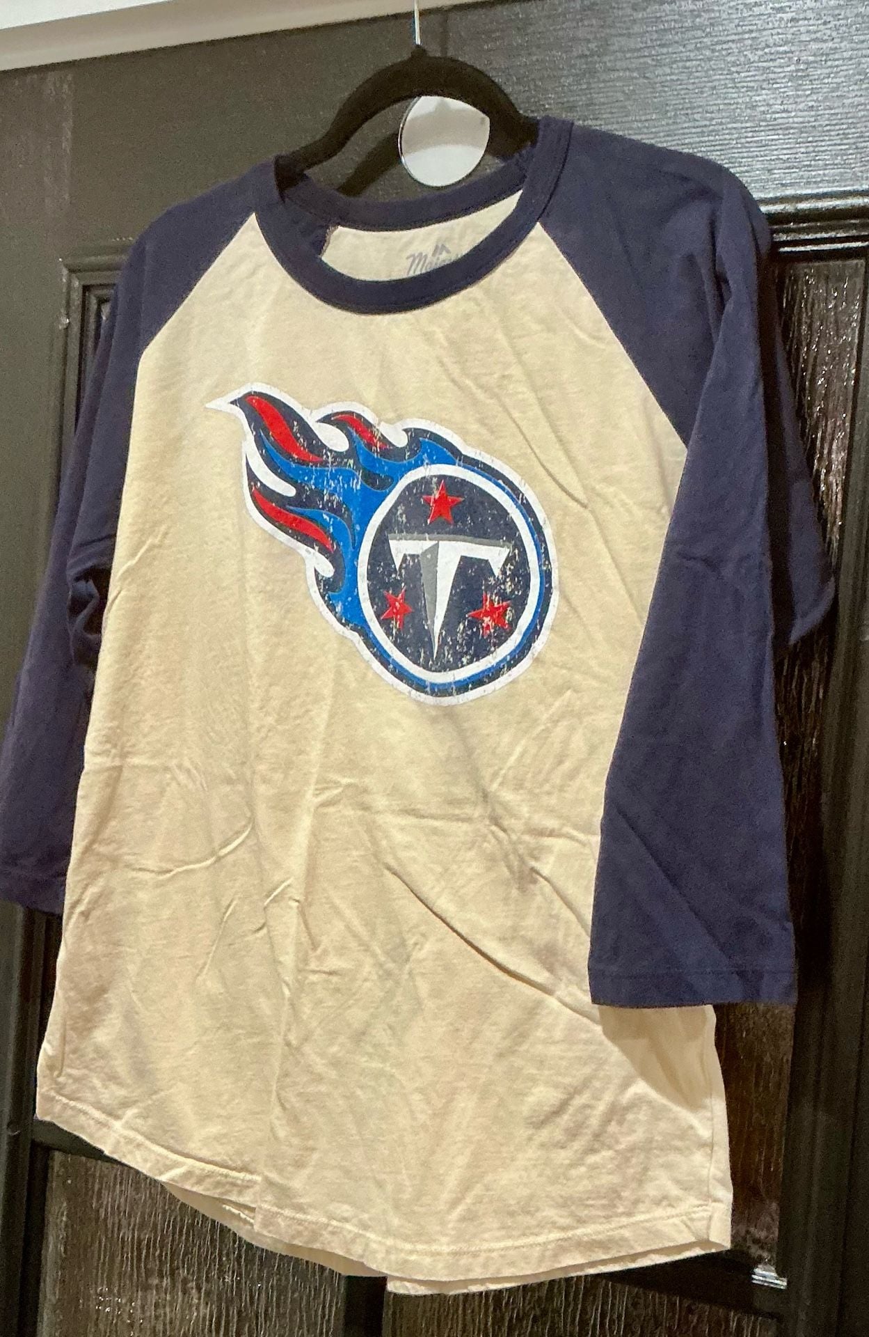 Majestic Threads Tennessee Titans Jones 2 Size 2XL Raglan 3/4 Sleeve T-Shirt 2