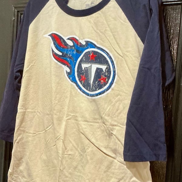 Majestic Threads Tennessee Titans Jones 2 Size 2XL Raglan 3/4 Sleeve T-Shirt