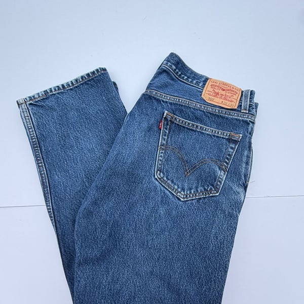 Levi's 505 Regular Fit Jeans Size 36x30 Medium Wash Blue Denim