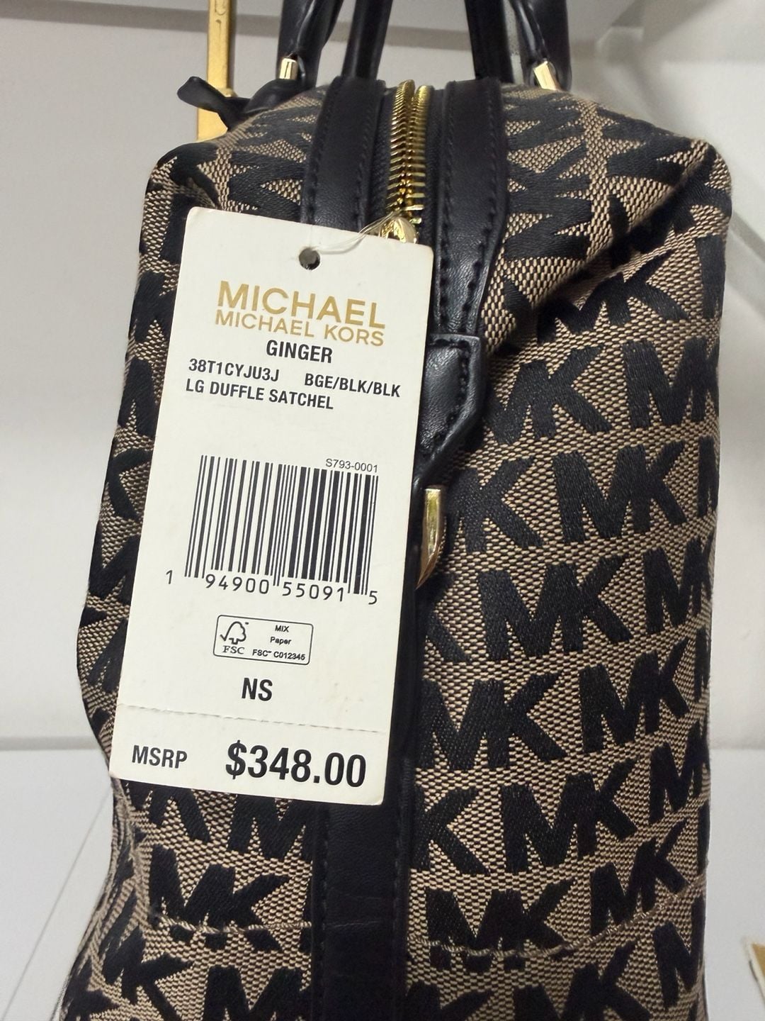 NWT AUTHENTIC MICHAEL KORS GINGER LARGE DUFFLE SATCHELHANDBAG PURSE 4