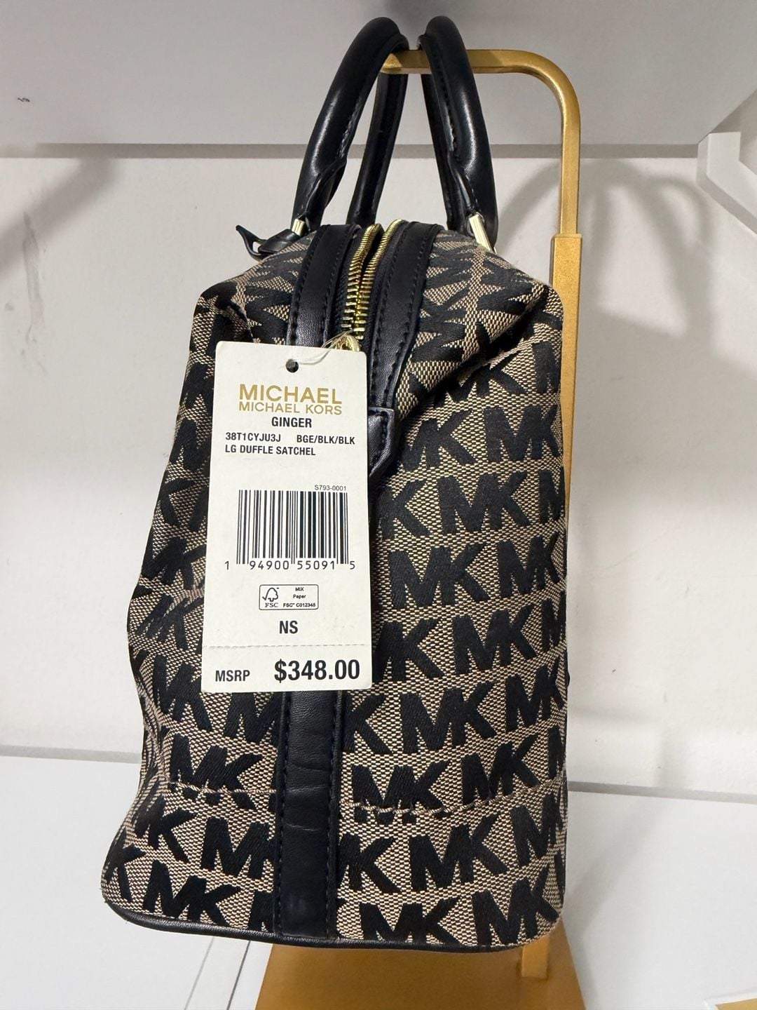 NWT AUTHENTIC MICHAEL KORS GINGER LARGE DUFFLE SATCHELHANDBAG PURSE 6