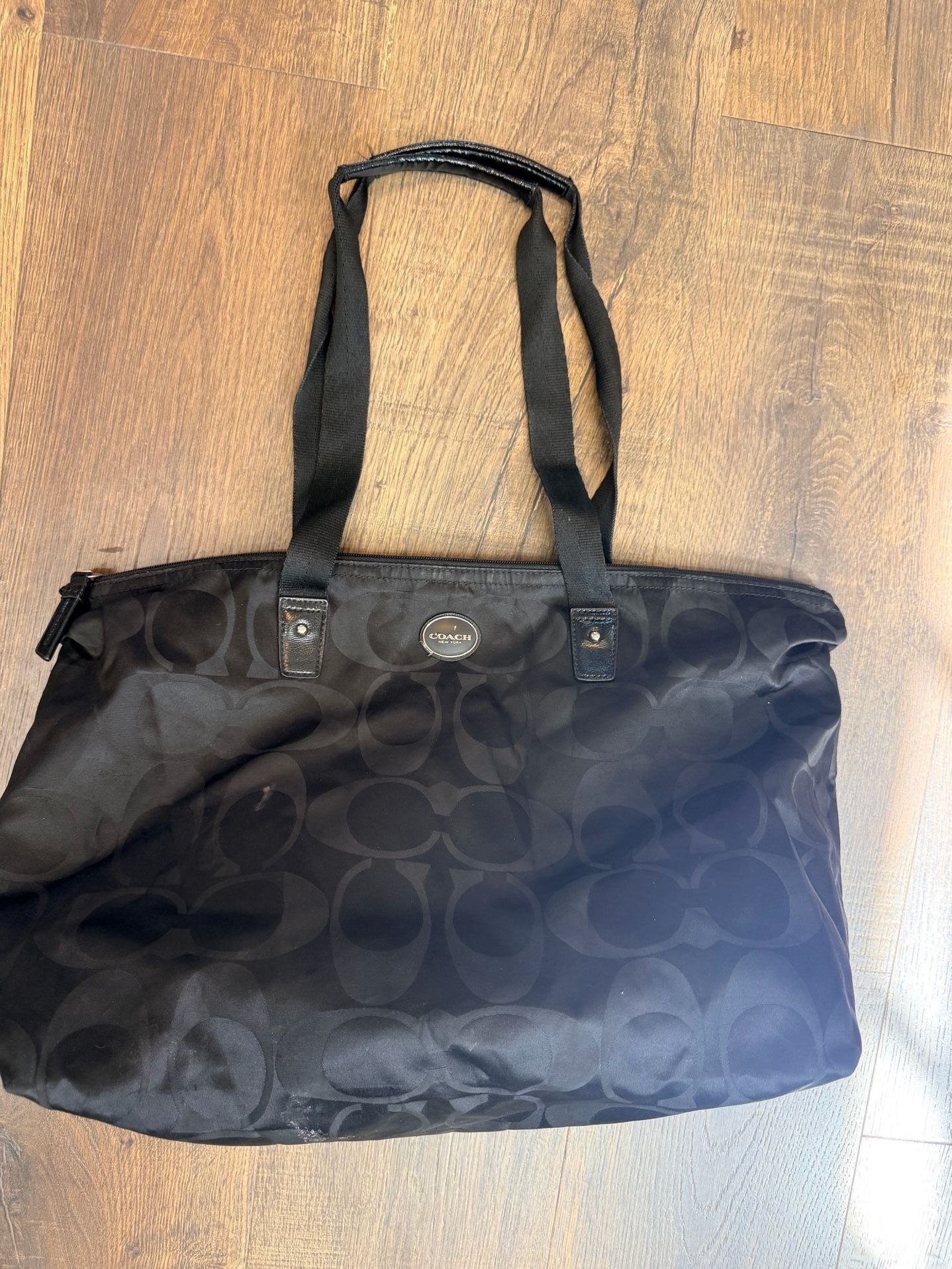 COACH Signature Nylon Getaway Weekender Tote Bag Black 2