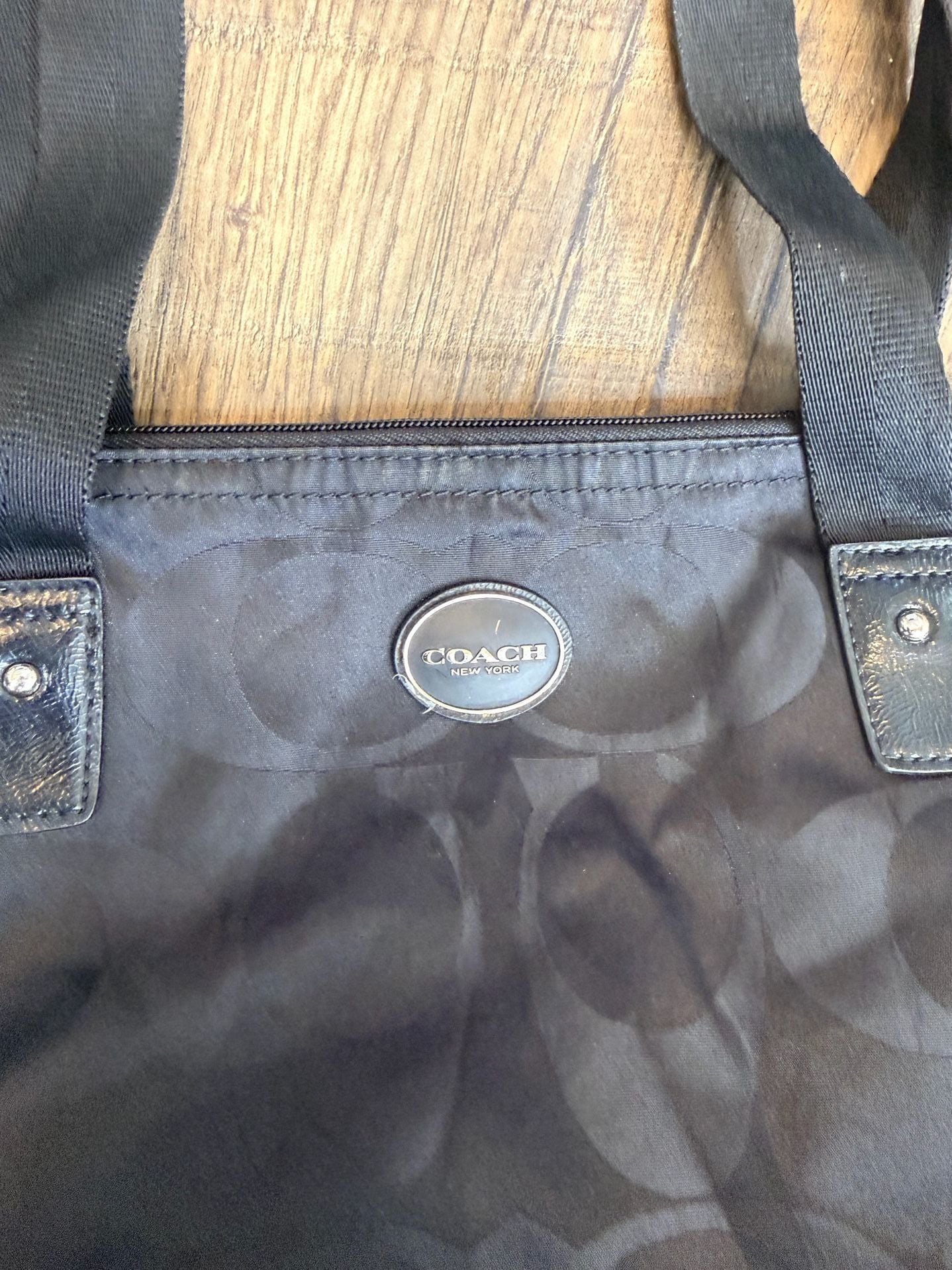 COACH Signature Nylon Getaway Weekender Tote Bag Black 3