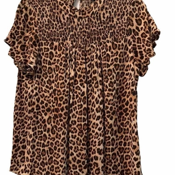 Torrid Leopard Print Smocked Top Size 0