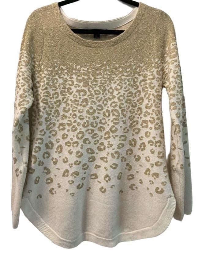 United States Sweaters Size M Gold White Leopard Sweater 2