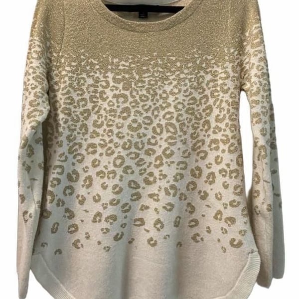United States Sweaters Size M Gold White Leopard Sweater