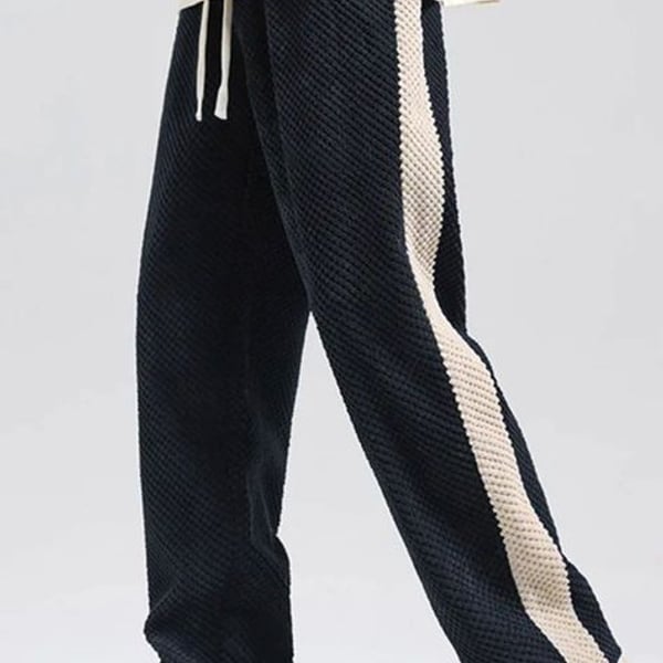 Marlow & Grey Men's Textured Knit Trousers Charcoal Grey