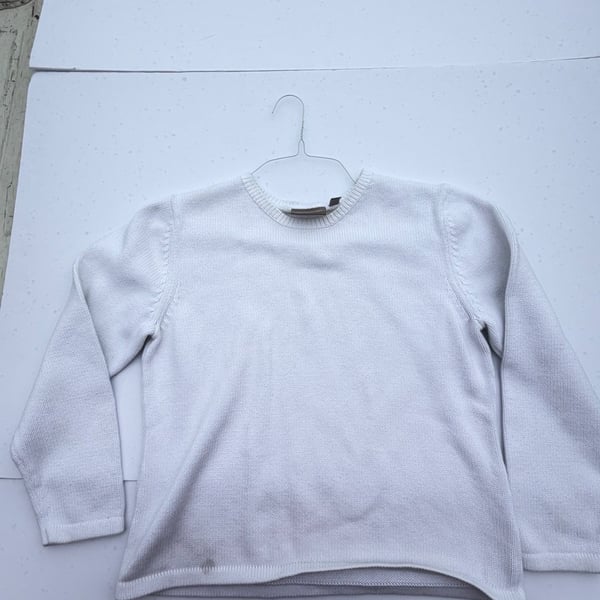 Croft & Barrow Sweater Size L White Knit Crewneck Long Sleeve