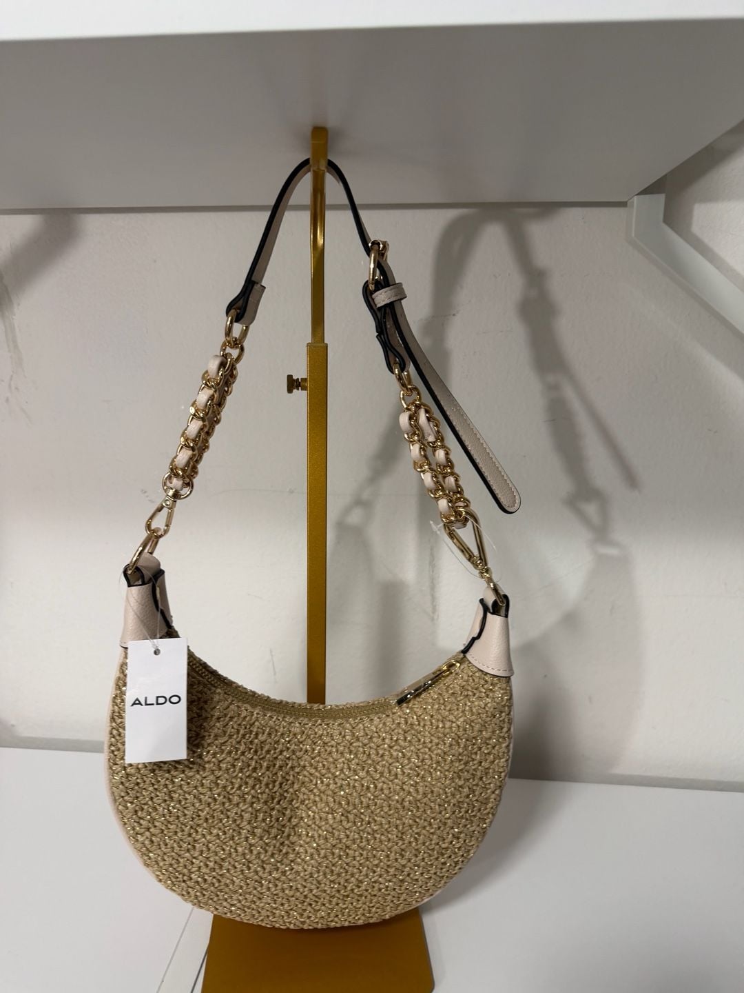 ALDO Beachglowx woven straw women's small crossbody - Natural / White~ 2