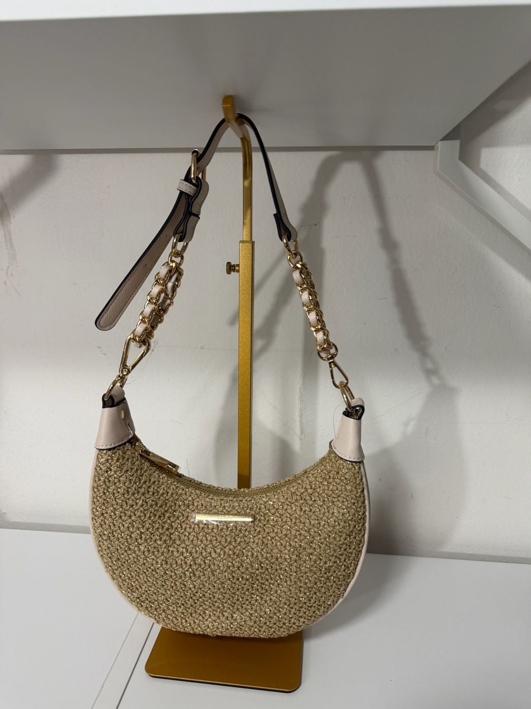 ALDO Beachglowx woven straw women's small crossbody - Natural / White~ 3