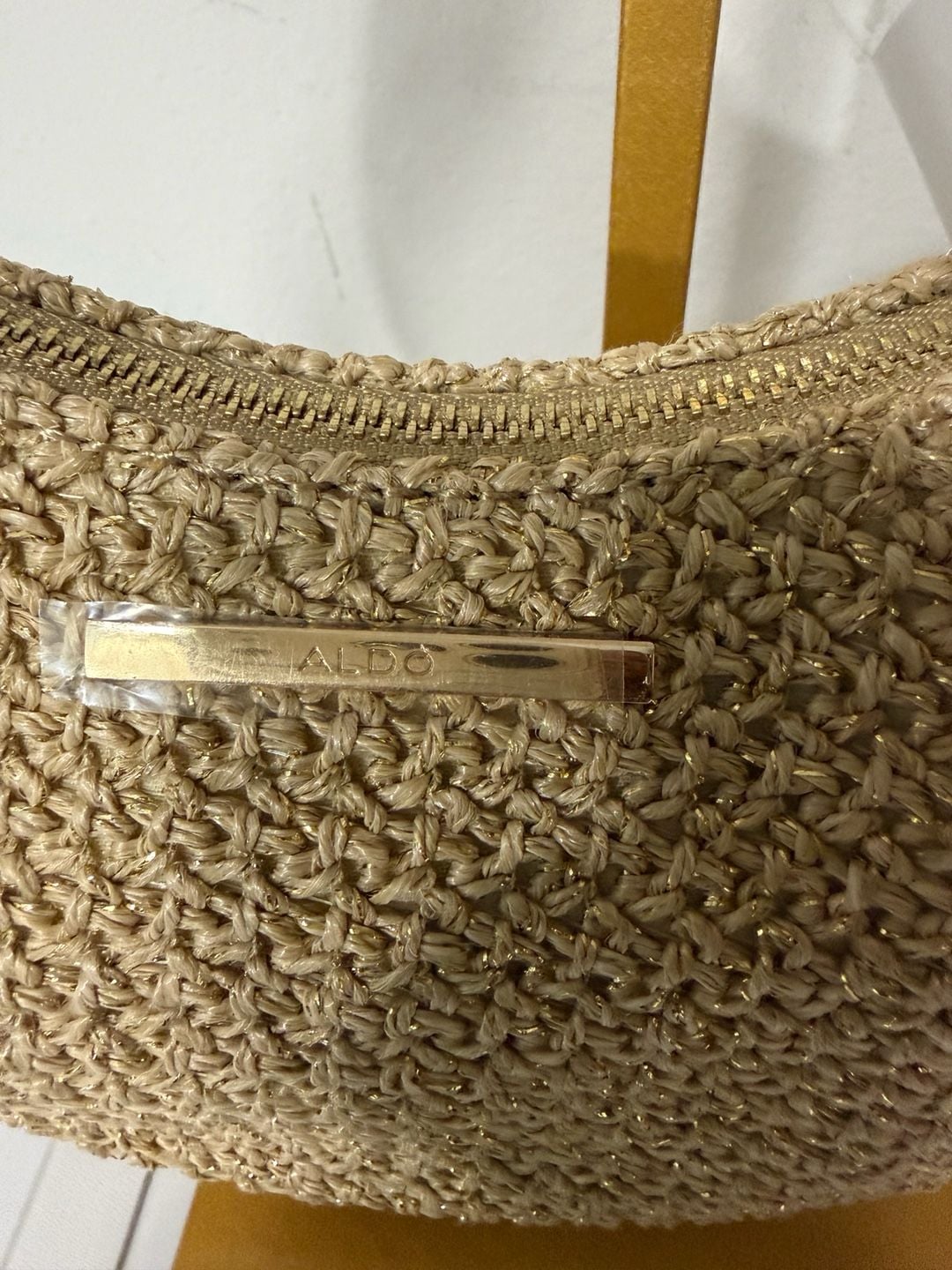 ALDO Beachglowx woven straw women's small crossbody - Natural / White~ 4