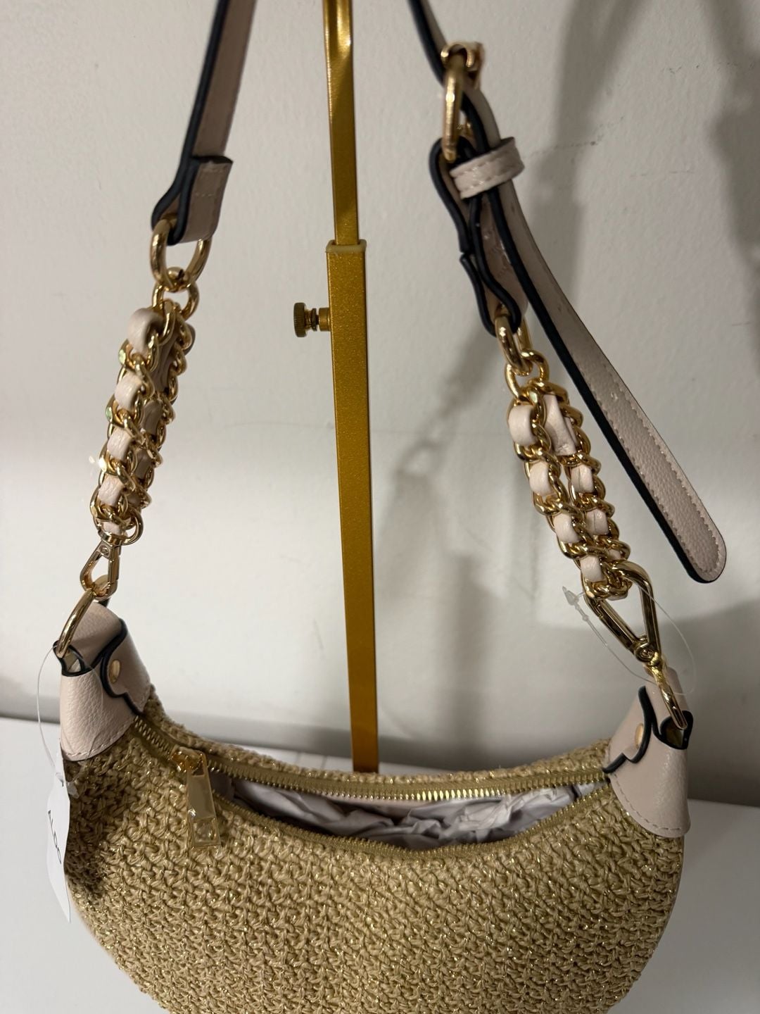 ALDO Beachglowx woven straw women's small crossbody - Natural / White~ 5